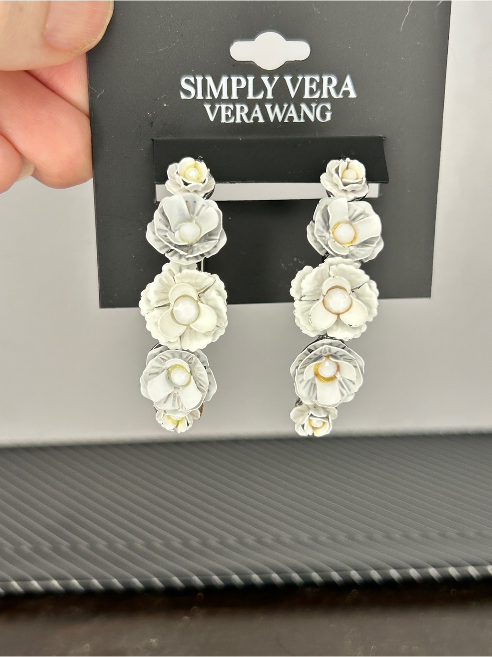Kohl's Simply Vera Vera Wang White Floral Drop Earrings
